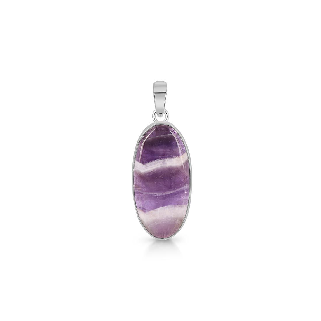 Premium Amethyst Lace Agate Pendant - Elegant 925 Sterling Silver Jewelry