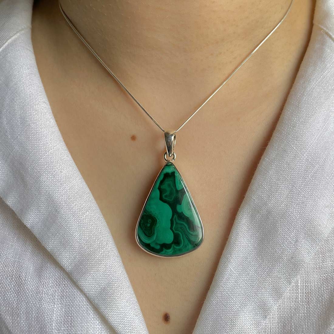 Premium Malachite Statement Pendant - MLC-P-1 | Sagacia Jewelry