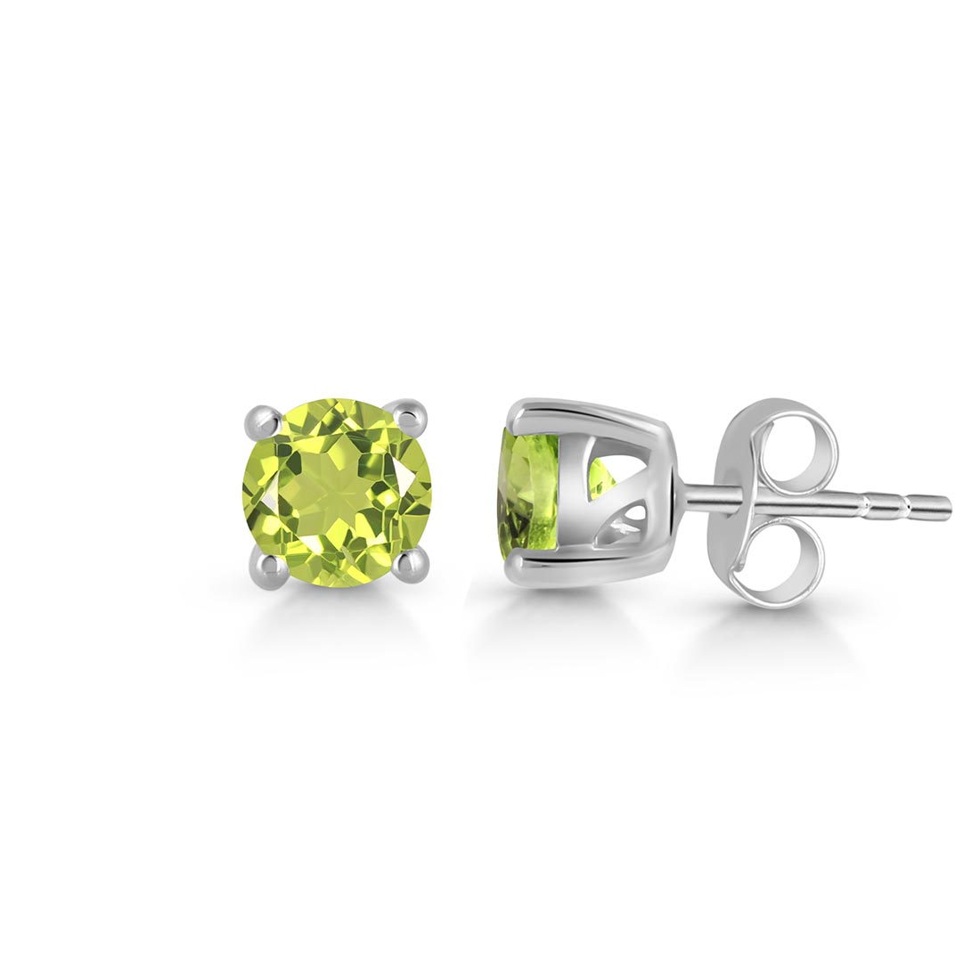 Premium Peridot Stud Earrings - Elegant Green Gemstone Jewelry (PER-SE-1023)