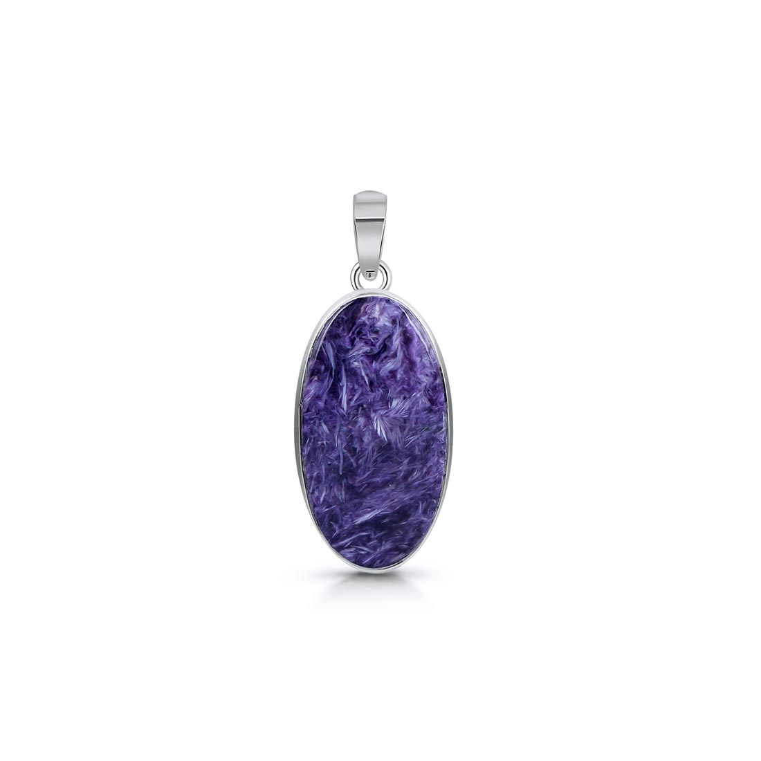 Premium Charoite Pendant - Elegant Purple Stone Jewelry