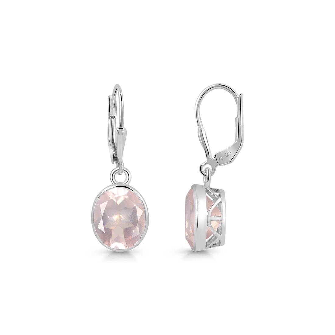 Premium Rose Quartz Leverback Earrings - Elegant & Calming (RSQ-SE-997)