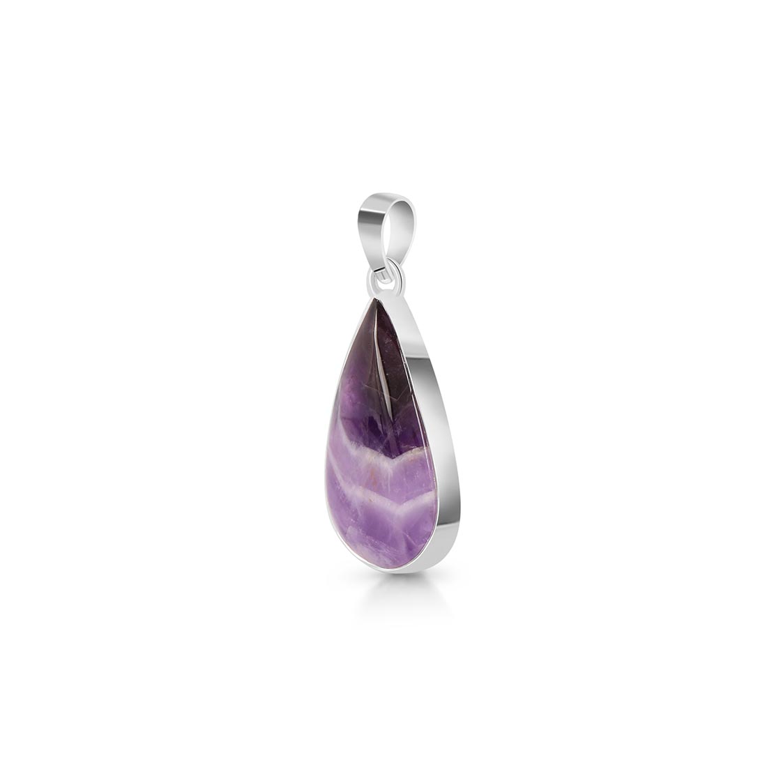 Premium Amethyst Lace Agate Pendant - Elegant Silver Jewelry