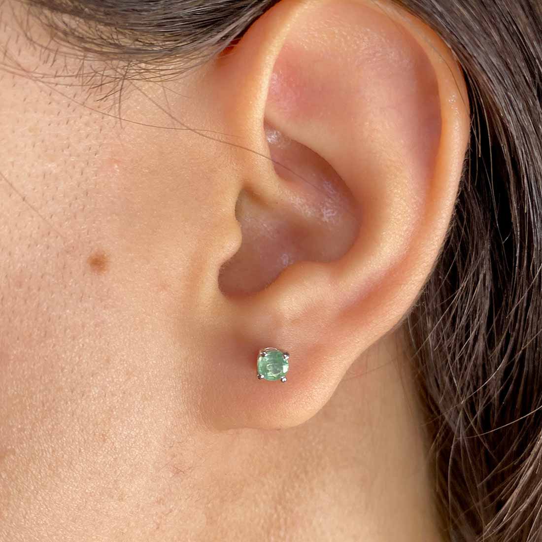 Premium Green Kyanite Stud Earrings - Elegant & Authentic (KYN-SE-1023-G)