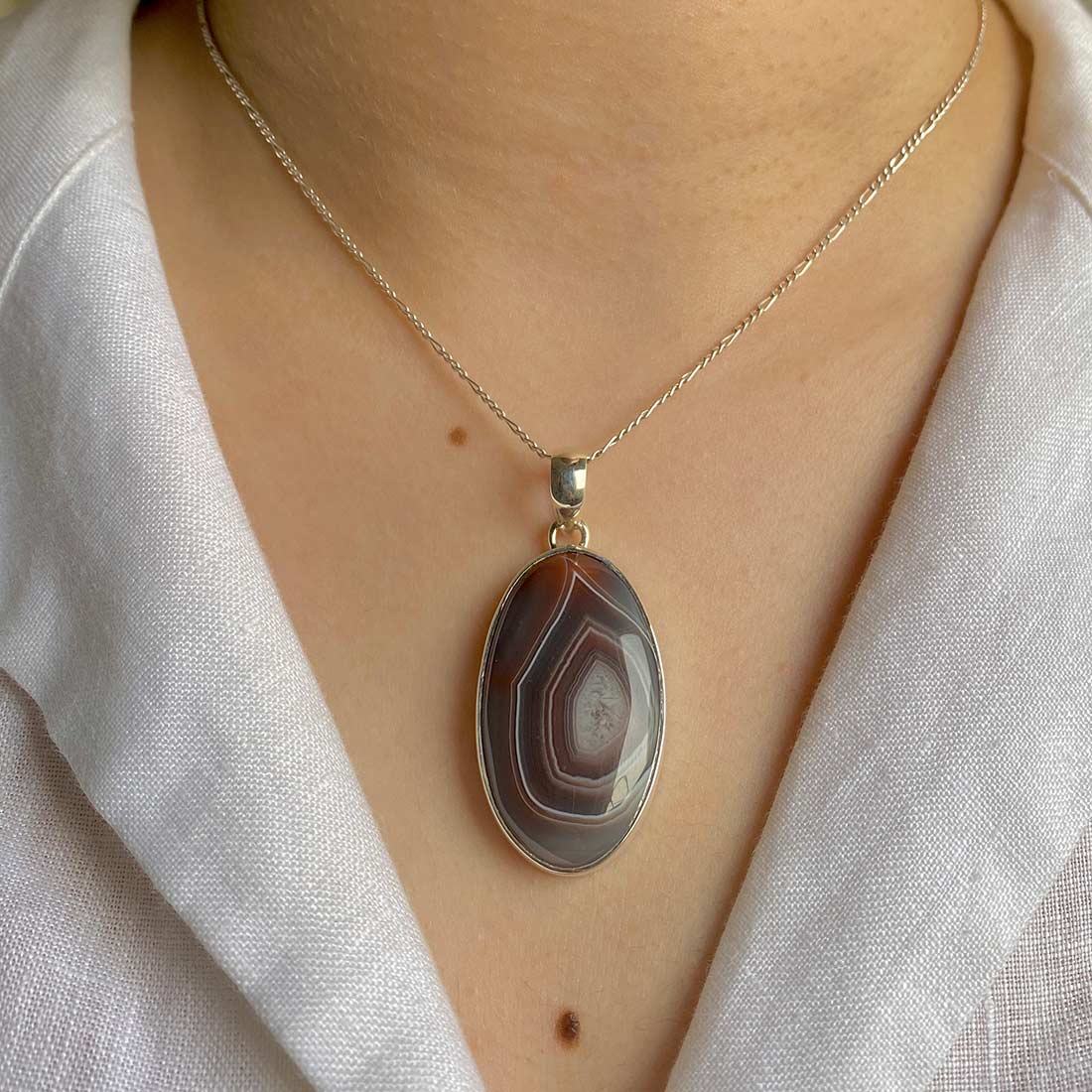 Premium Botswana Agate Pendant - Ultimate Healing & Style (RBA-P-32)