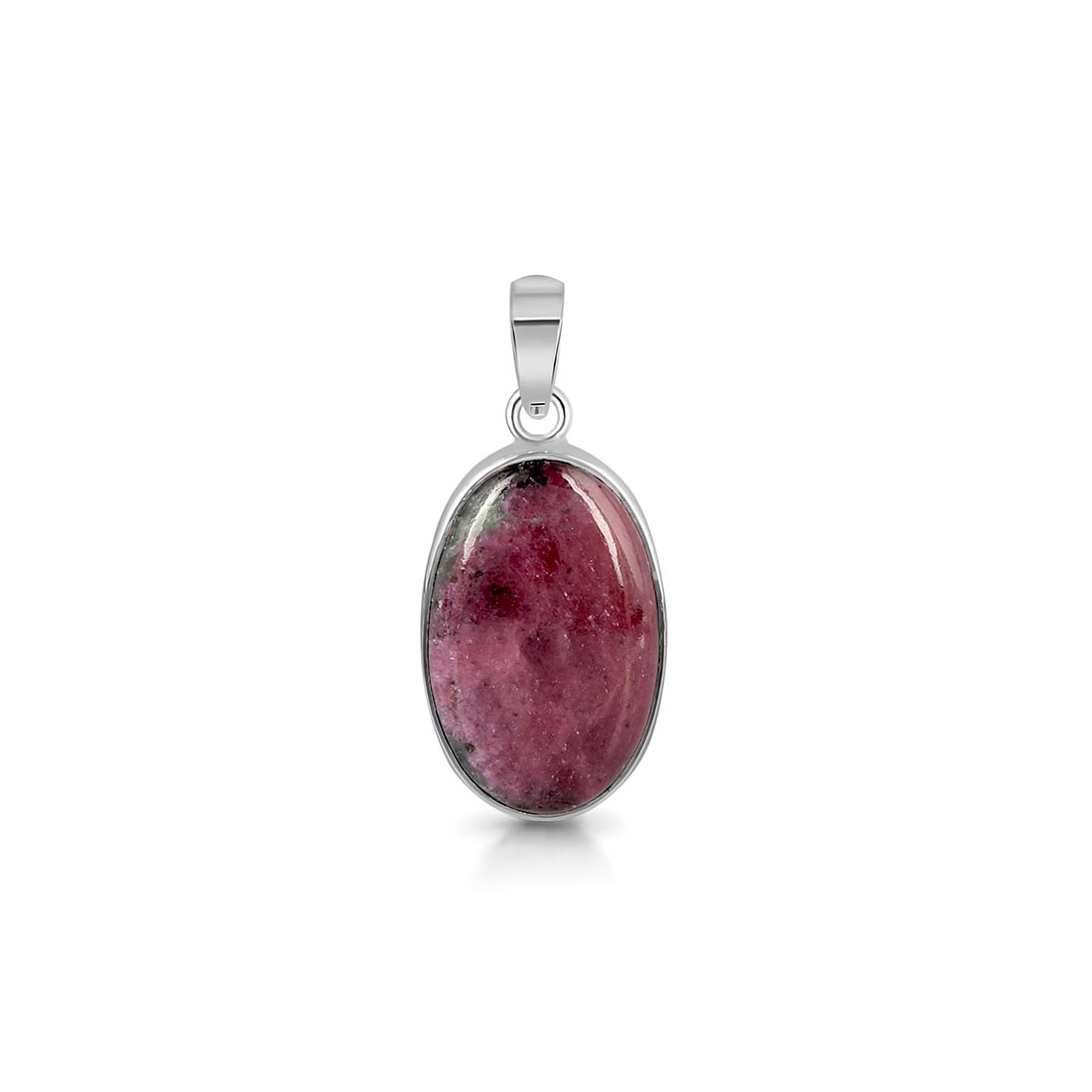 Premium Pink Ruby Zoisite Silver Pendant - Elegant Statement Jewelry