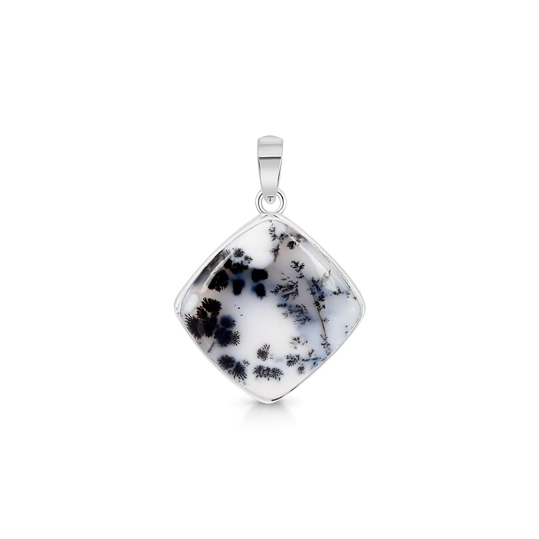 Premium Dendritic Agate Silver Pendant - Authentic Sagacia Jewelry