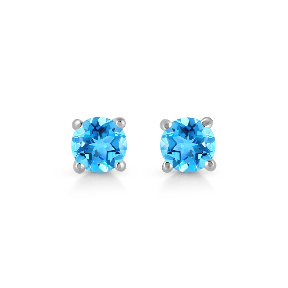 Premium Swiss Blue Topaz Stud Earrings - Ultimate Elegance (SBTZ-SE-1023)