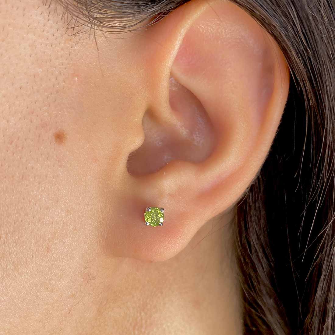 Premium Peridot Stud Earrings - Elegant Green Gemstone Jewelry (PER-SE-1023)