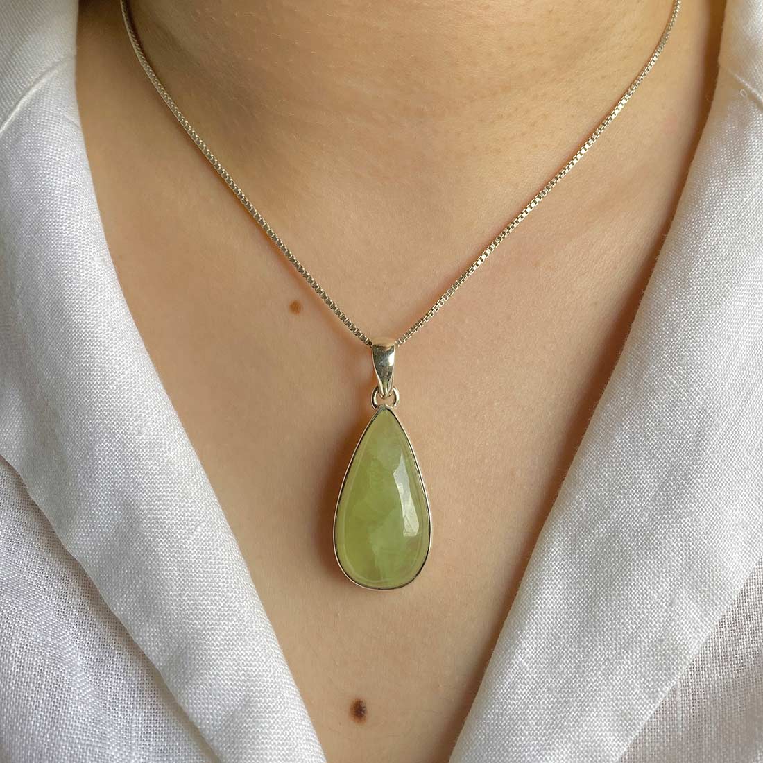 Premium Prehnite Pendant - Ultimate Statement Jewelry (PRN-P-23)