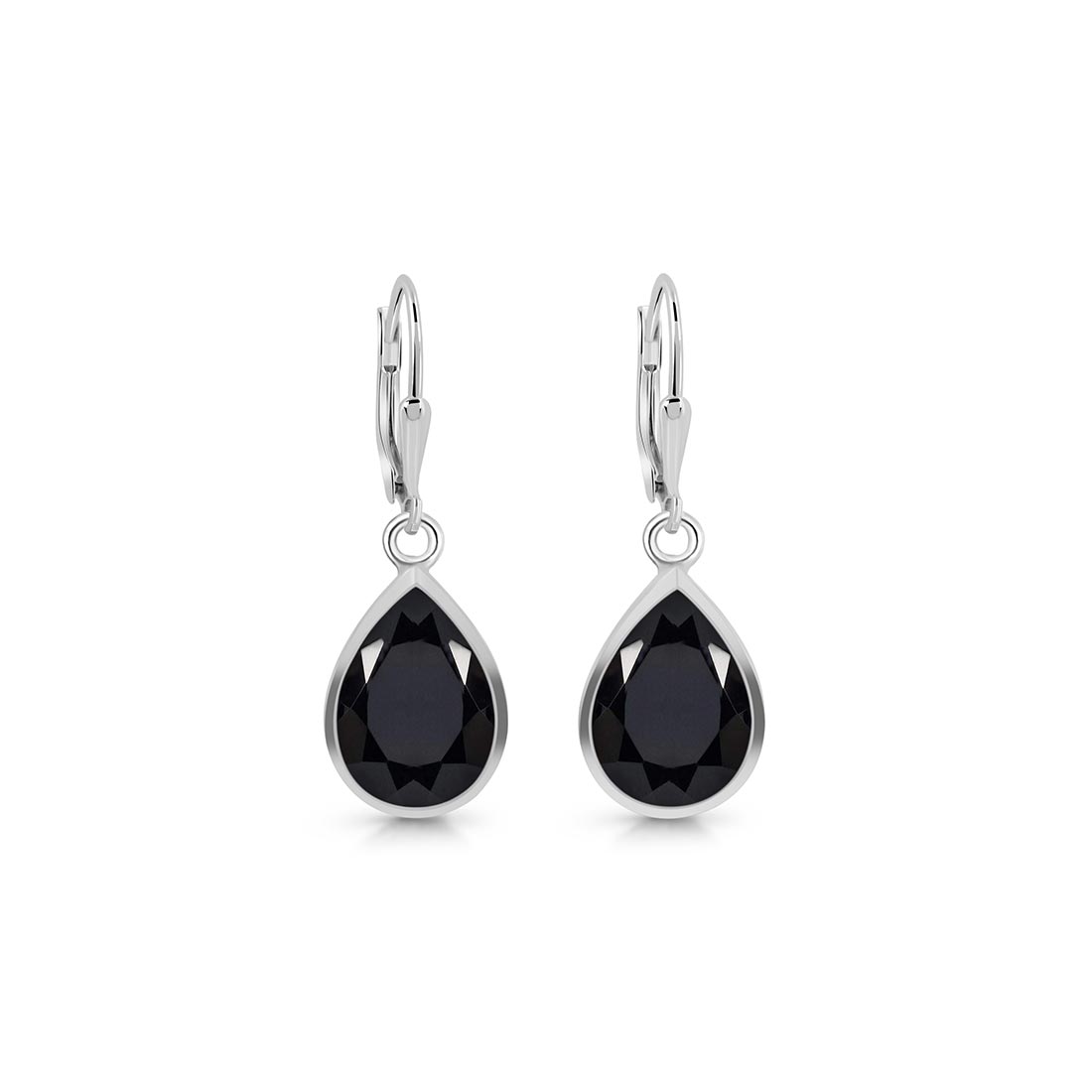 Premium Black Tourmaline Leverback Earrings - Elegant & Protective