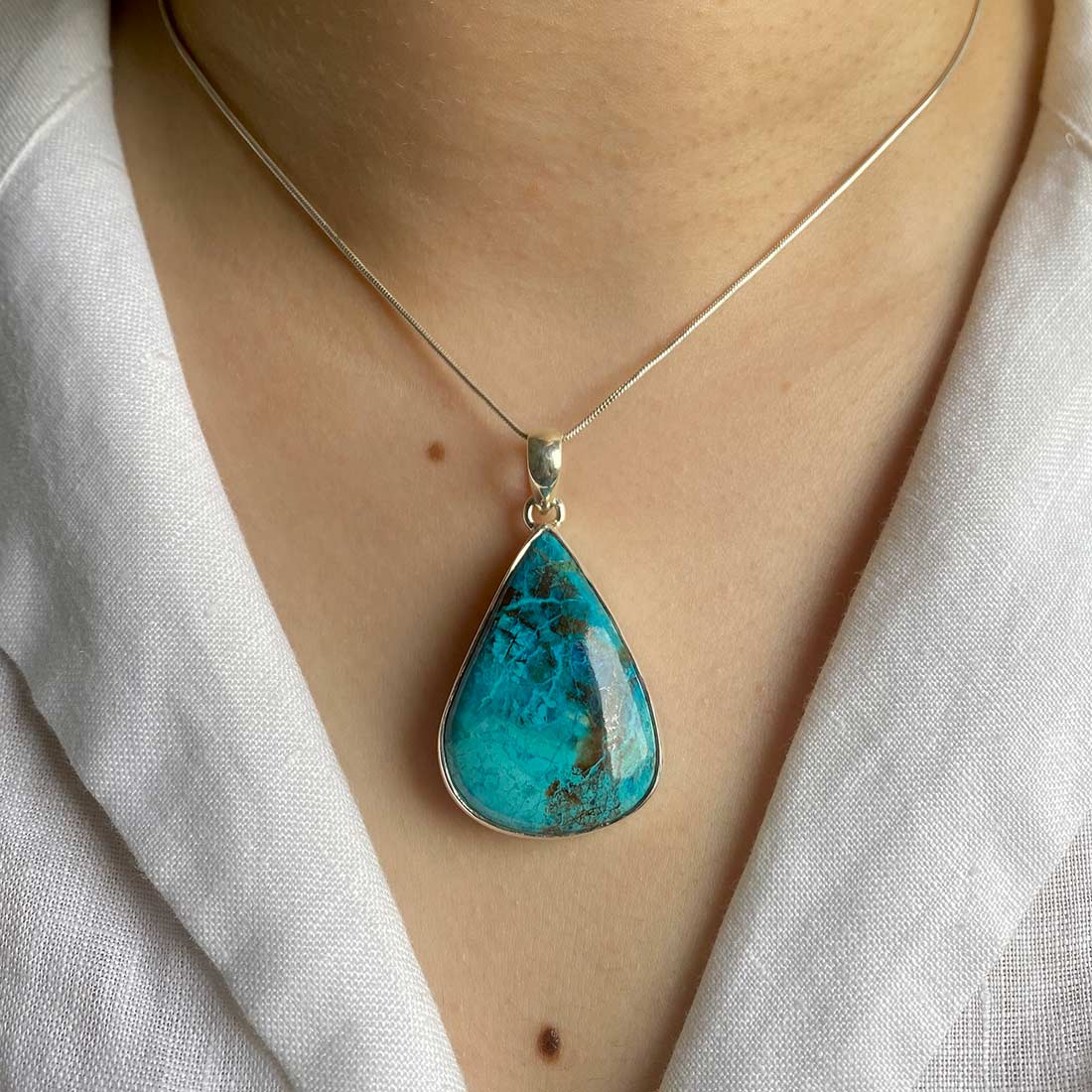 Premium Shattuckite Statement Pendant - STK-P-15