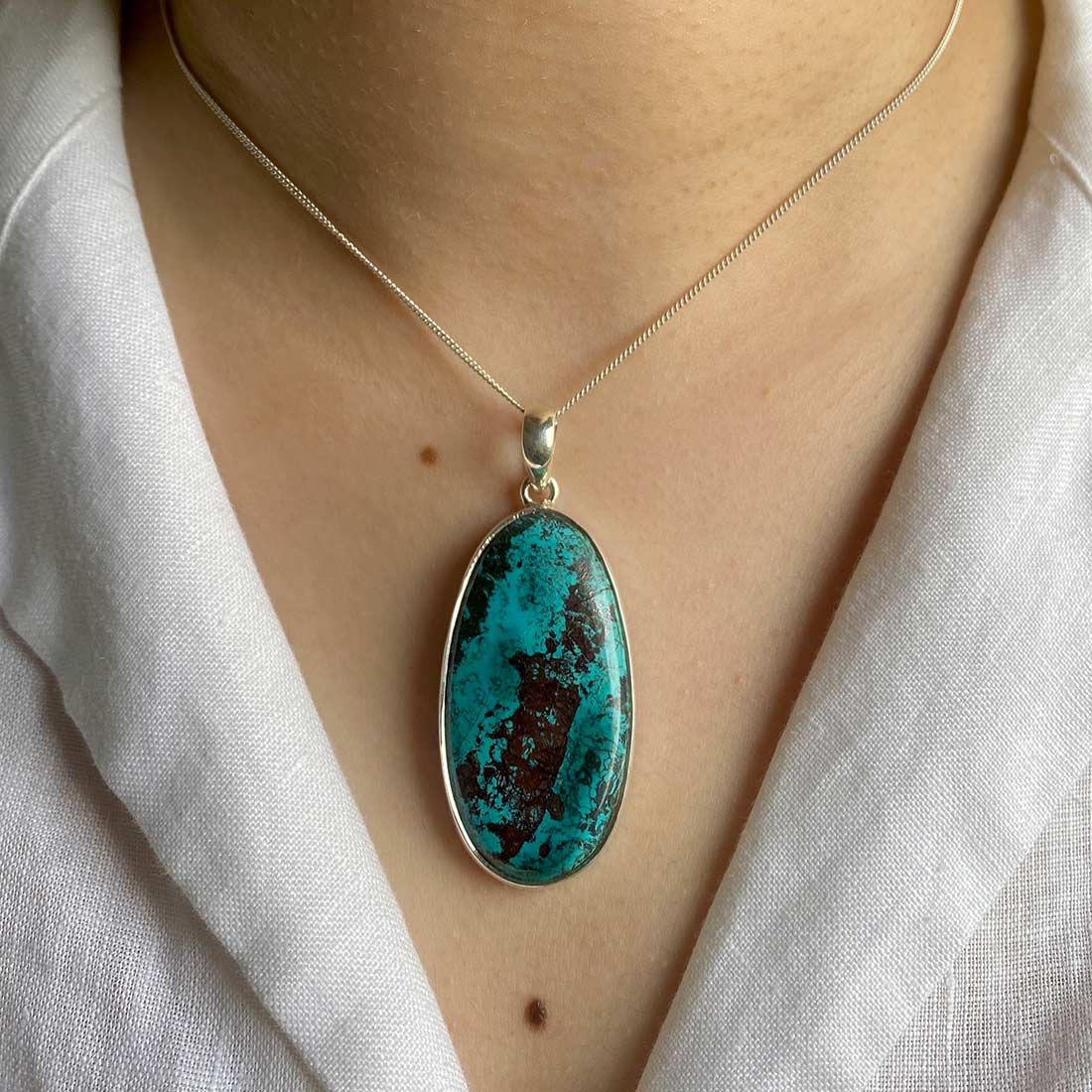 Premium Shattuckite Statement Pendant - STK-P-22