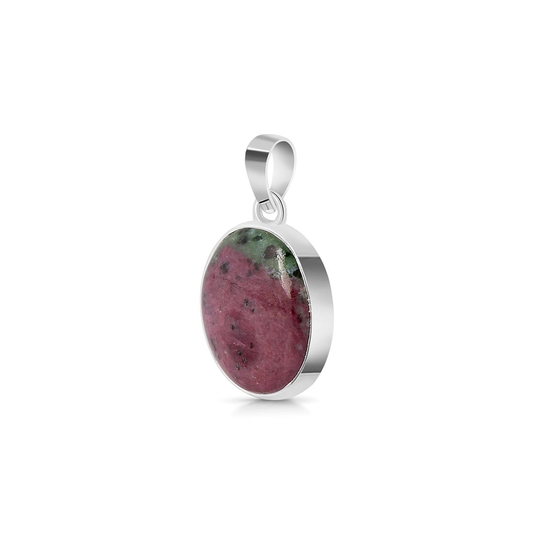 Premium Ruby Zoisite Silver Pendant - Elegant Jewelry for Women