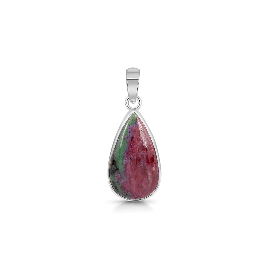 Premium Ruby Zoisite Pendant - Elegant 925 Sterling Silver (RZS-P-30)