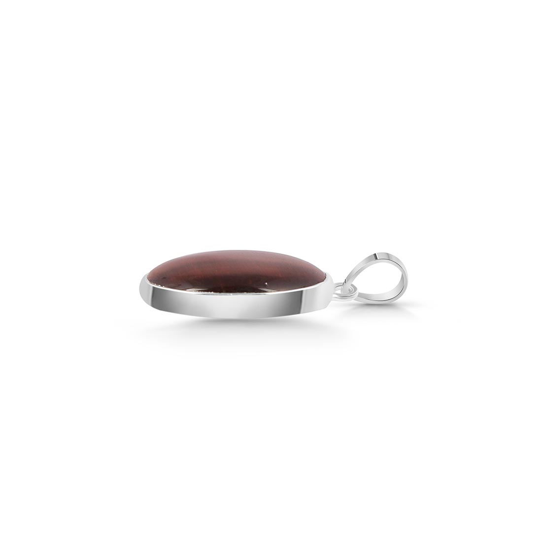 Premium Red Tiger Eye Pendant - Sterling Silver Statement Piece