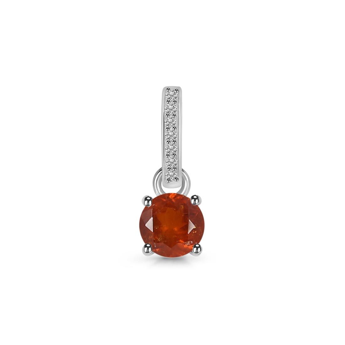 Premium Orange Kyanite & White Topaz Pendant - Elegant Statement Jewelry