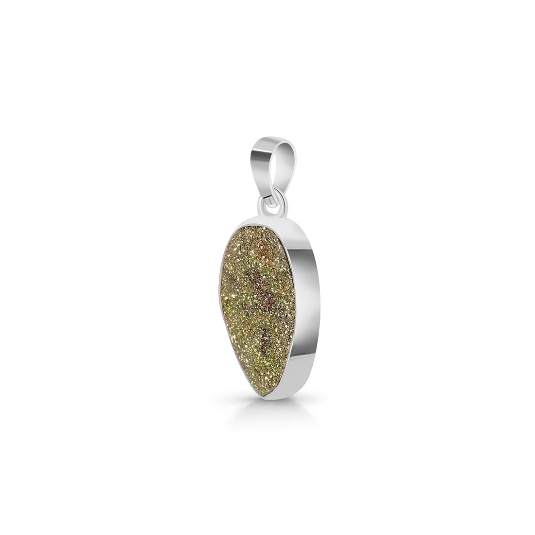 Premium Spectropyrite Druzy Pendant - Ultimate Statement Jewelry