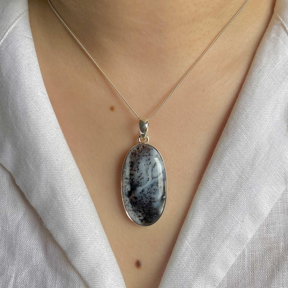 Premium Dendritic Agate Pendant - Ultimate Elegance (DDA-P-22)