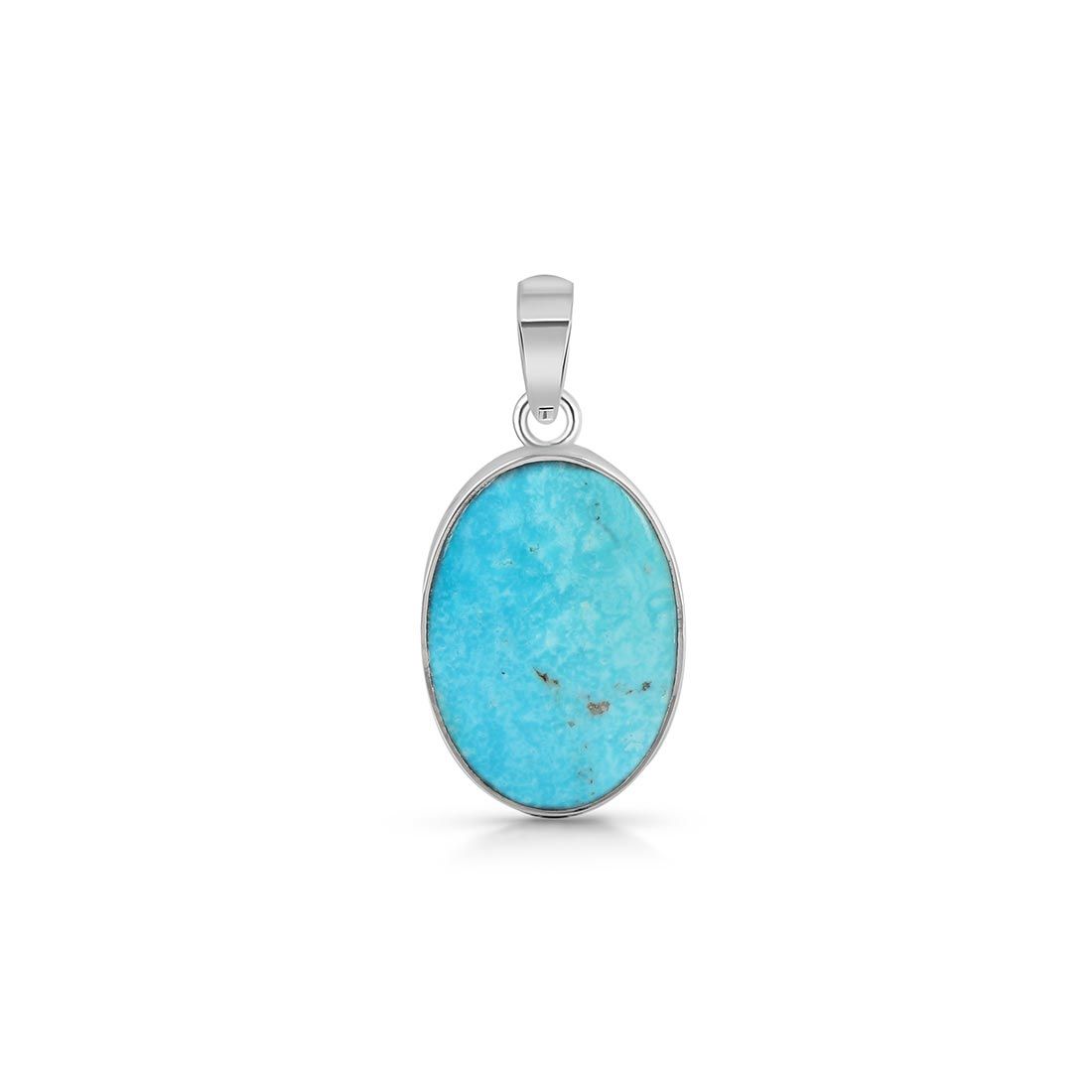 Premium Turquoise Statement Pendant - Elegant Silver Jewelry