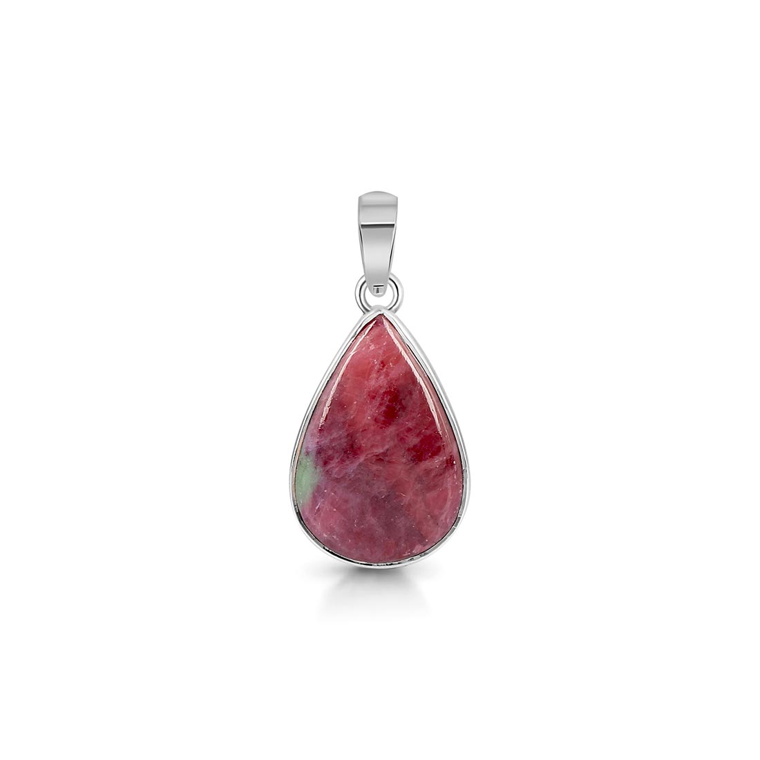 Premium Pink Ruby Zoisite Pendant - Elegant 925 Sterling Silver Jewelry