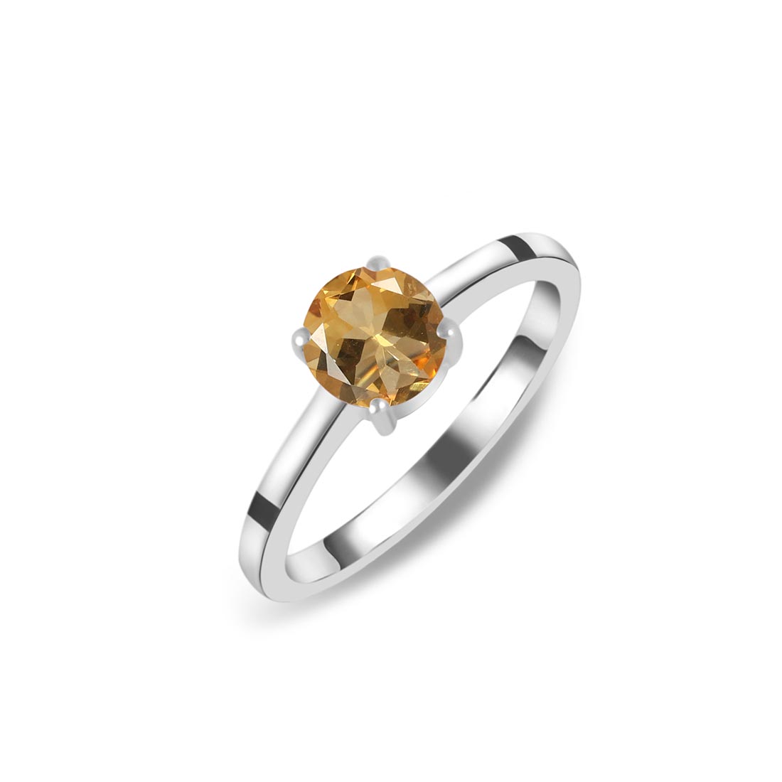 Premium Citrine Gemstone Ring - Elegant 925 Sterling Silver Design (CIT-SR-236)