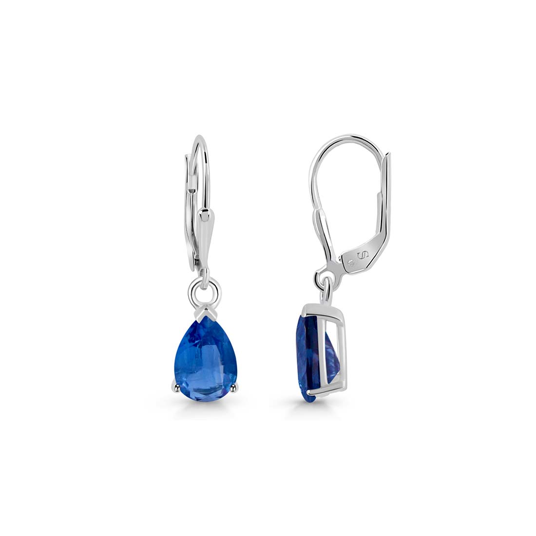 Premium Dainty Blue Kyanite Leverback Earrings - KYN-SE-677-B