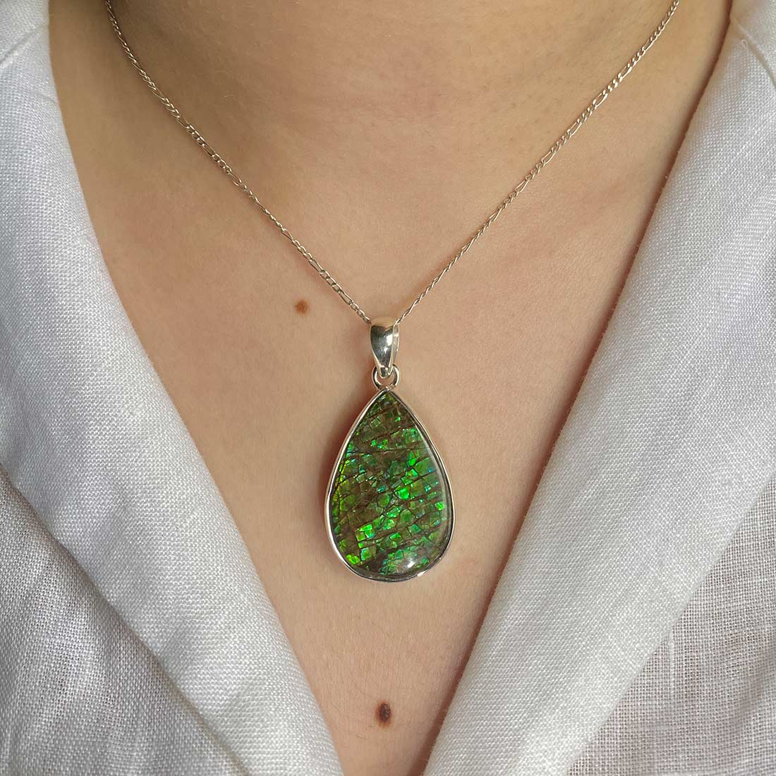 Premium Ammolite Pendant - AML-P-22 | Elegant Statement Jewelry