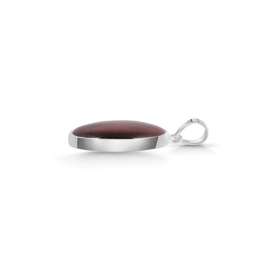 Premium Red Tiger Eye Pendant - 925 Sterling Silver | RTE-P-11