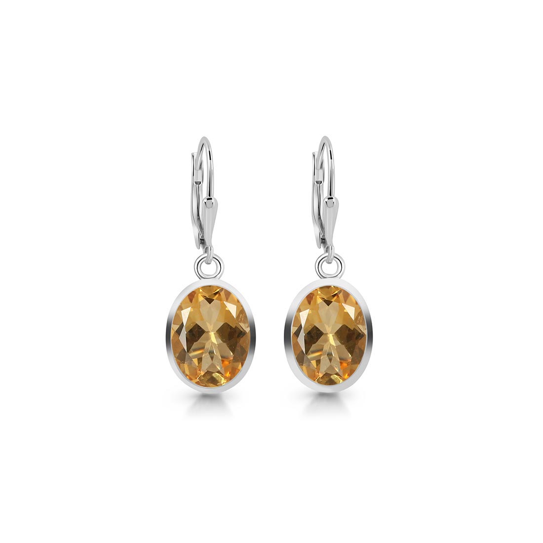 Premium Citrine Leverback Earrings - Elegant Yellow Gemstone Jewelry