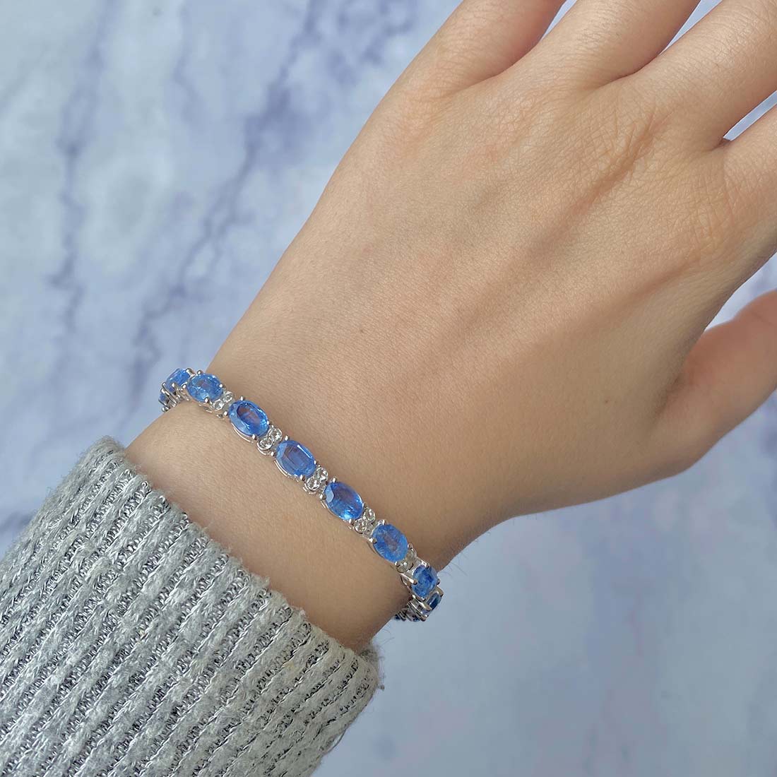 Premium Blue Kyanite Bracelet - Ultimate Elegance (KYN-SB-108-B)