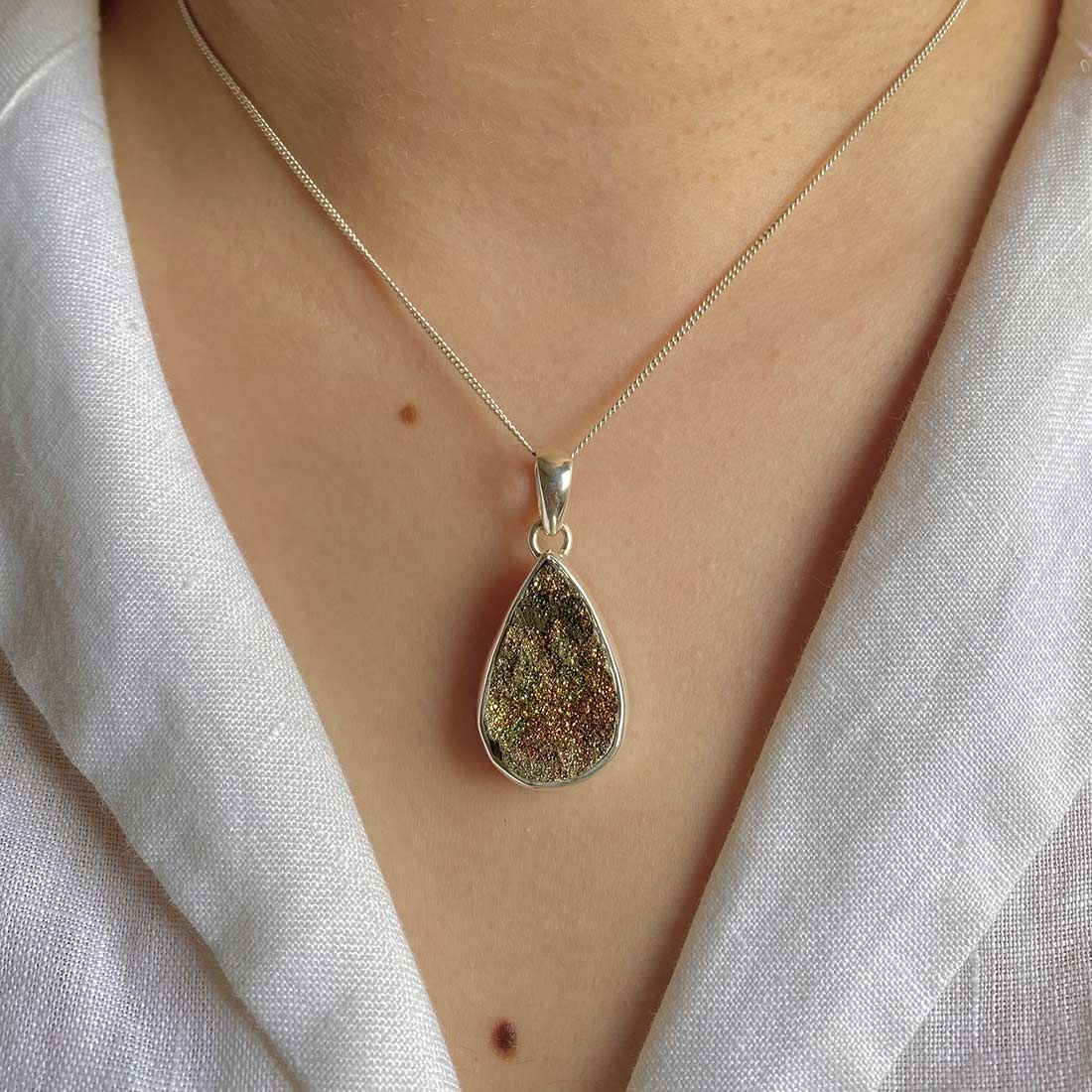 Premium Spectropyrite Druzy Pendant - Elevate Your Style