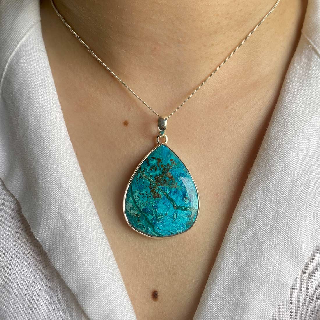 Premium Shattuckite Statement Pendant - STK-P-11