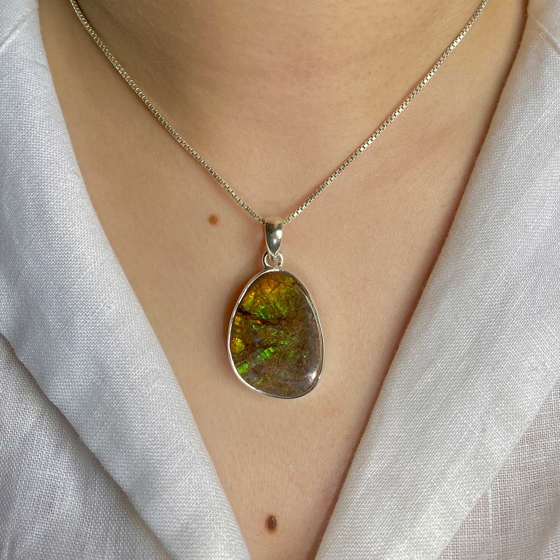 Premium Ammolite Statement Pendant - AML-P-26