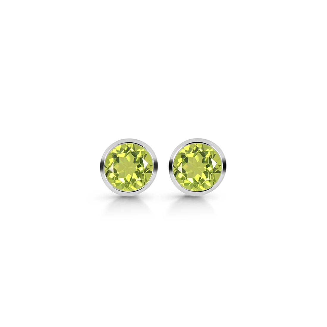 Premium Peridot Stud Earrings - Elegant Green Gemstone Jewelry