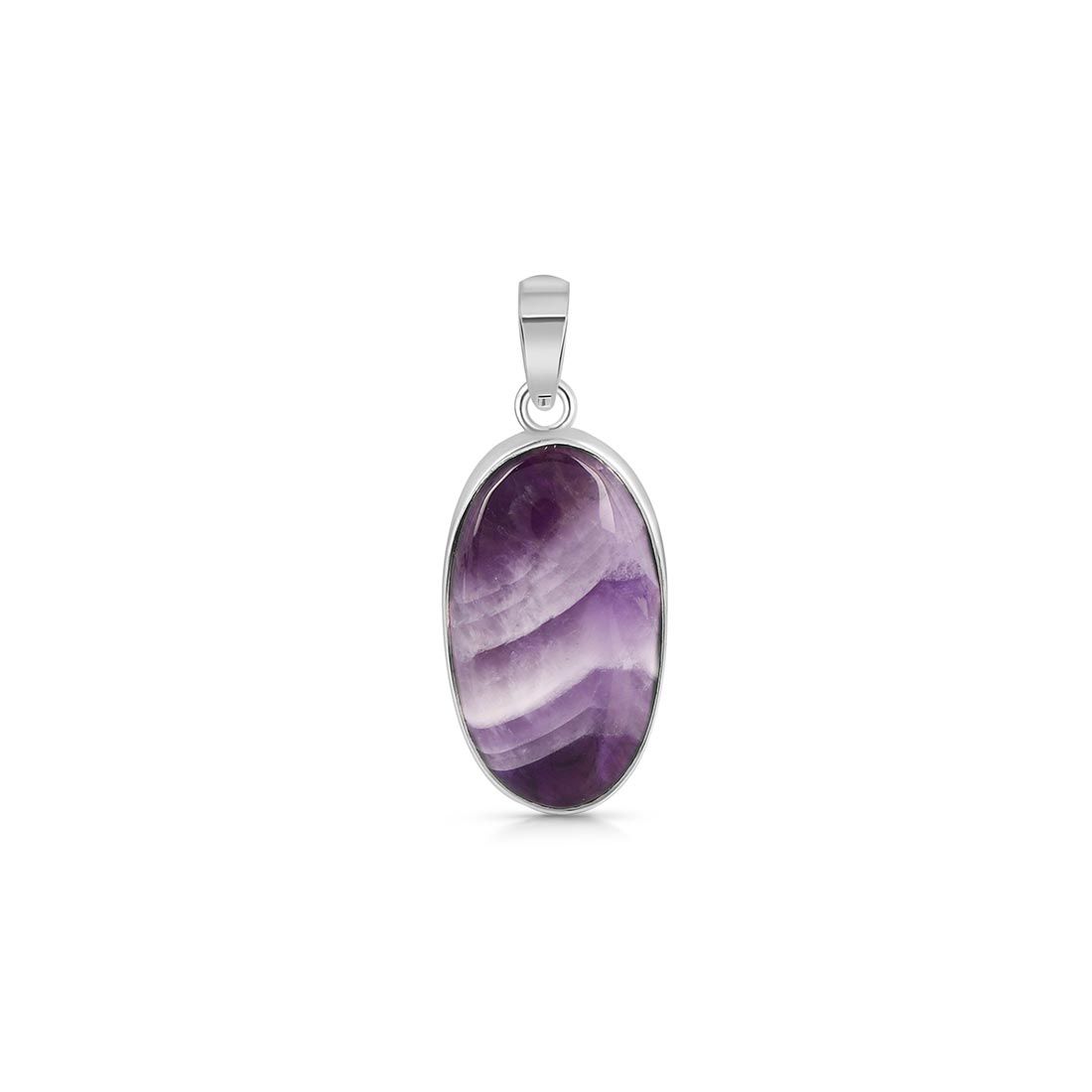 Premium Amethyst Lace Agate Pendant - Elegant 925 Sterling Silver Jewelry