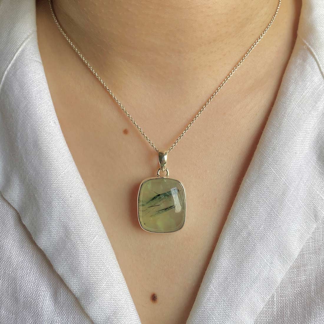 Premium Prehnite Pendant - Ultimate Statement Jewelry (PRN-P-21)