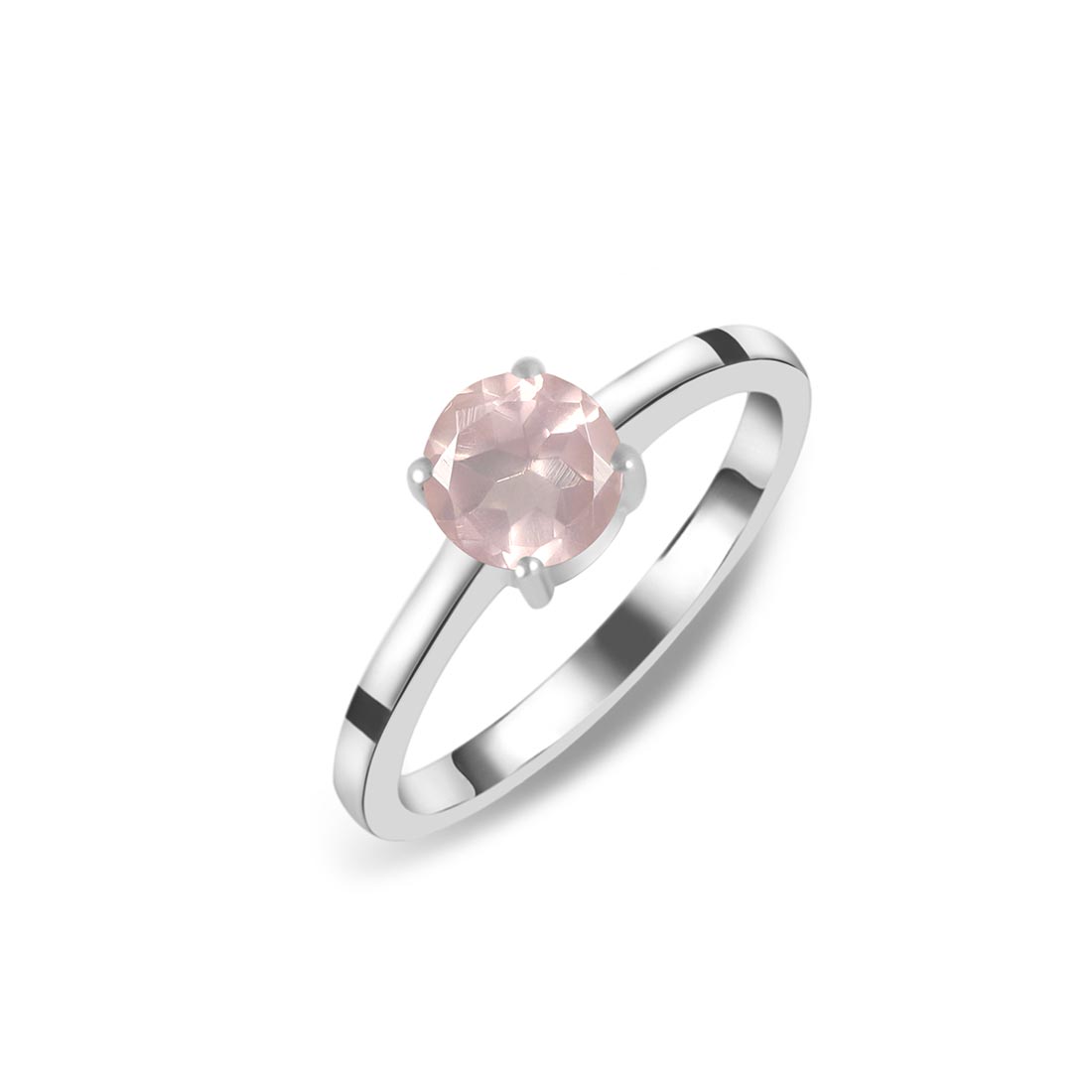 Premium Rose Quartz Ring - Elegant 925 Sterling Silver (RSQ-SR-236)