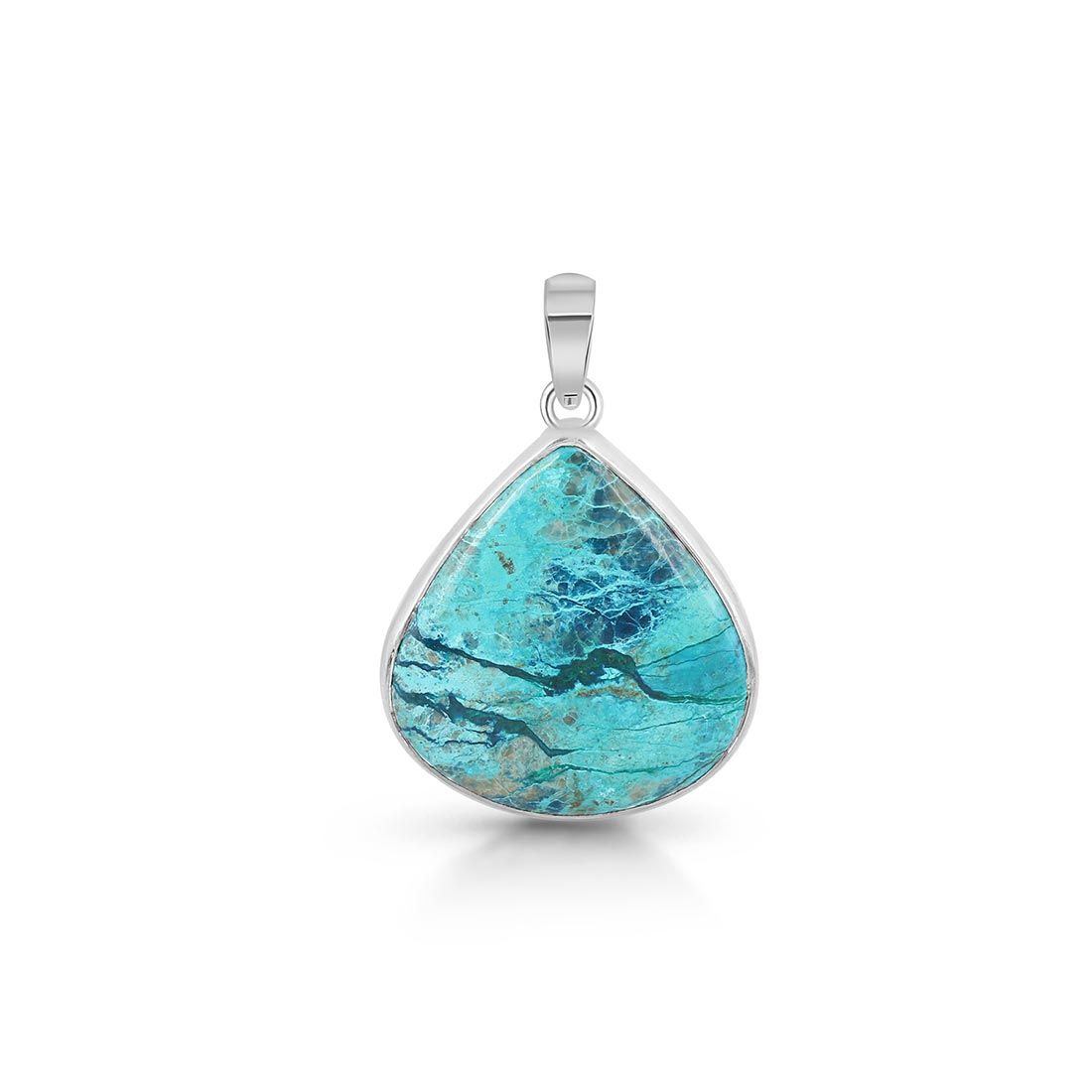 Premium Shattuckite Pendant - Elegant 925 Sterling Silver Jewelry (STK-P-18)