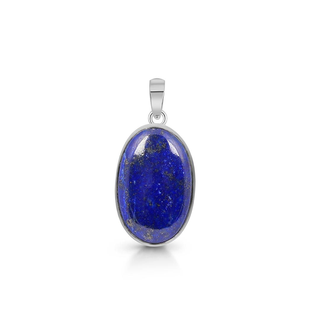 Premium Lapis Statement Pendant - Elegant Silver Jewelry