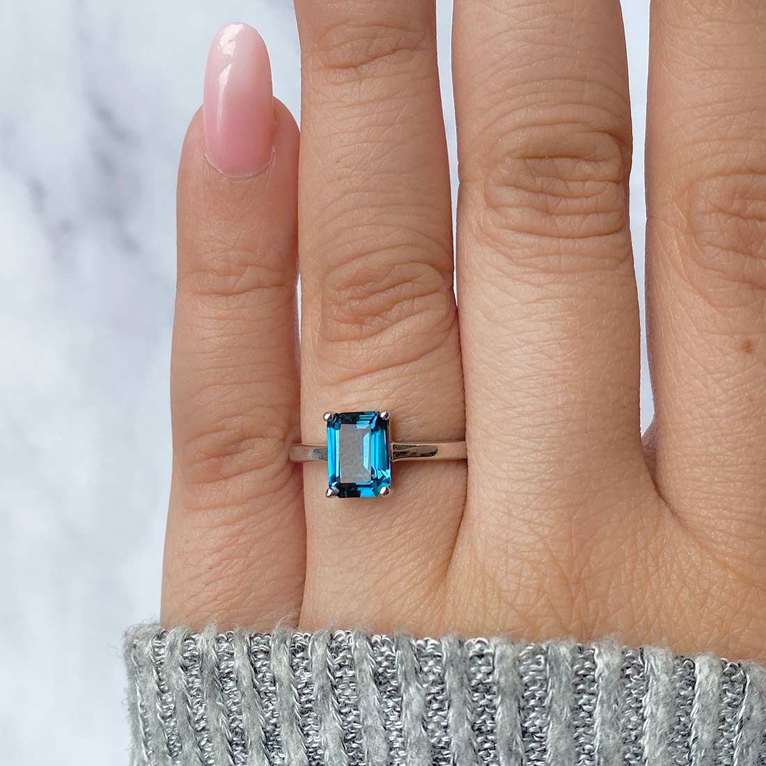 Premium London Blue Topaz Ring - Ultimate Elegance (LBTZ-SR-247)