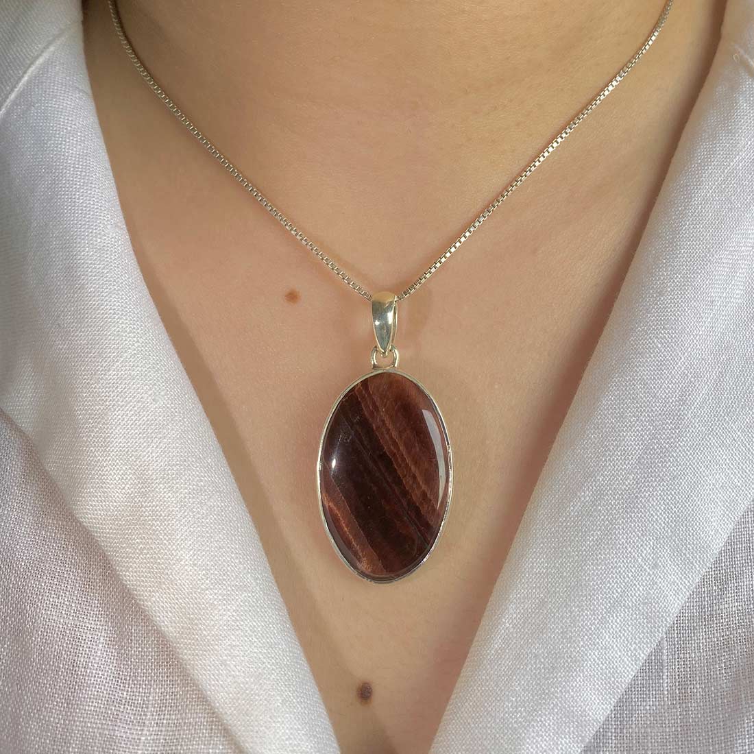 Premium Red Tiger Eye Statement Pendant - RTE-P-9