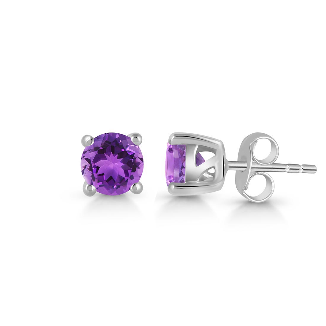 Premium Amethyst Stud Earrings - Elegant 925 Sterling Silver (AMT-SE-1023)