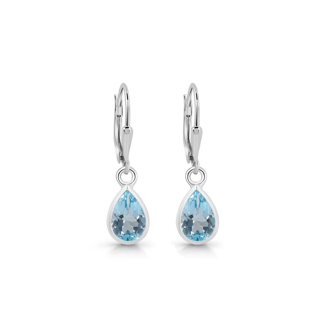 Premium Blue Topaz Leverback Earrings - Ultimate Elegance (BTZ-SE-679)