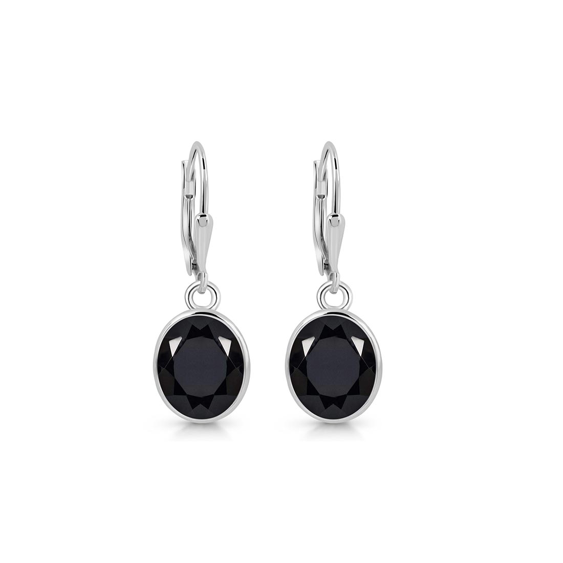 Premium Black Tourmaline Leverback Earrings - Elegant & Protective