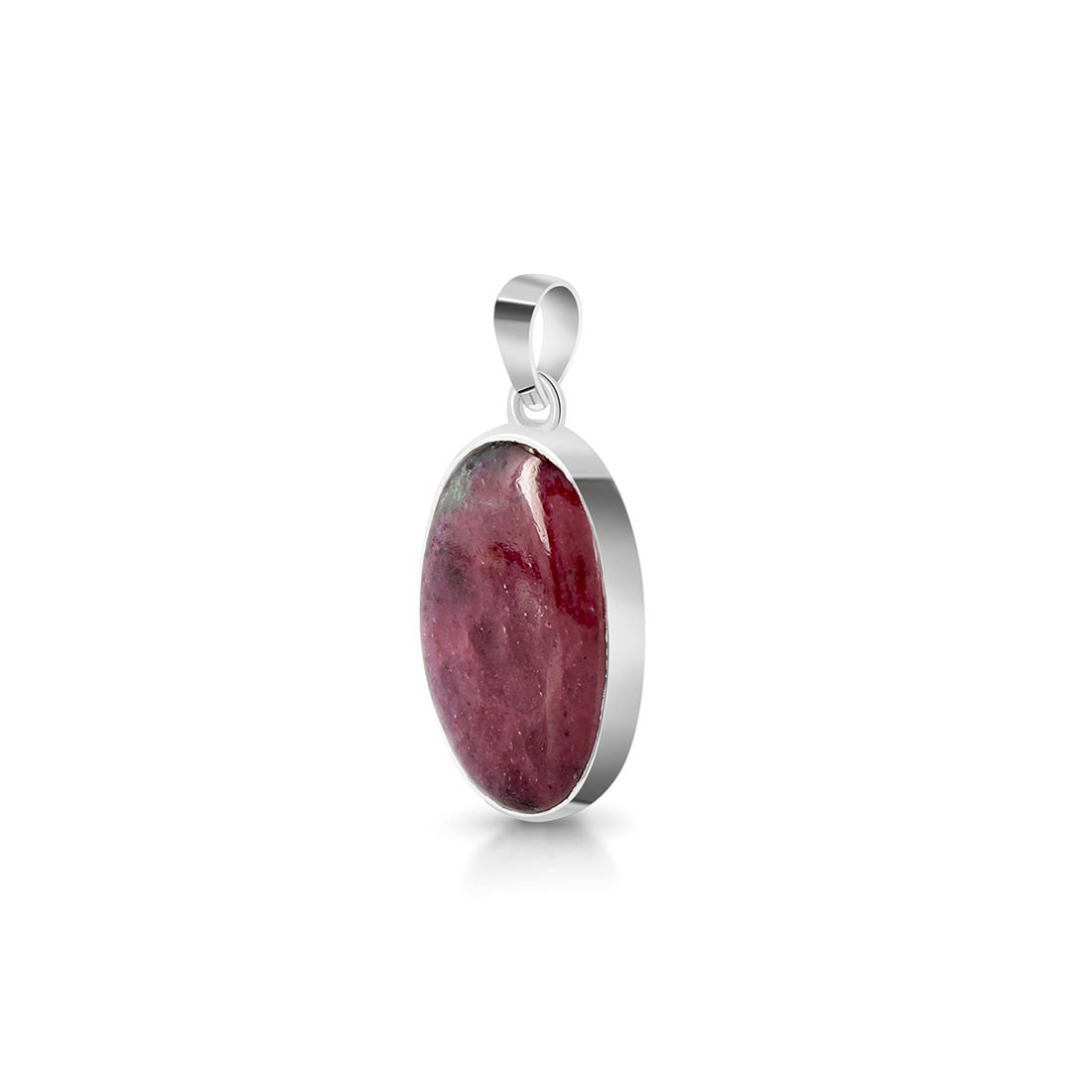 Premium Pink Ruby Zoisite Silver Pendant - Elegant Statement Jewelry