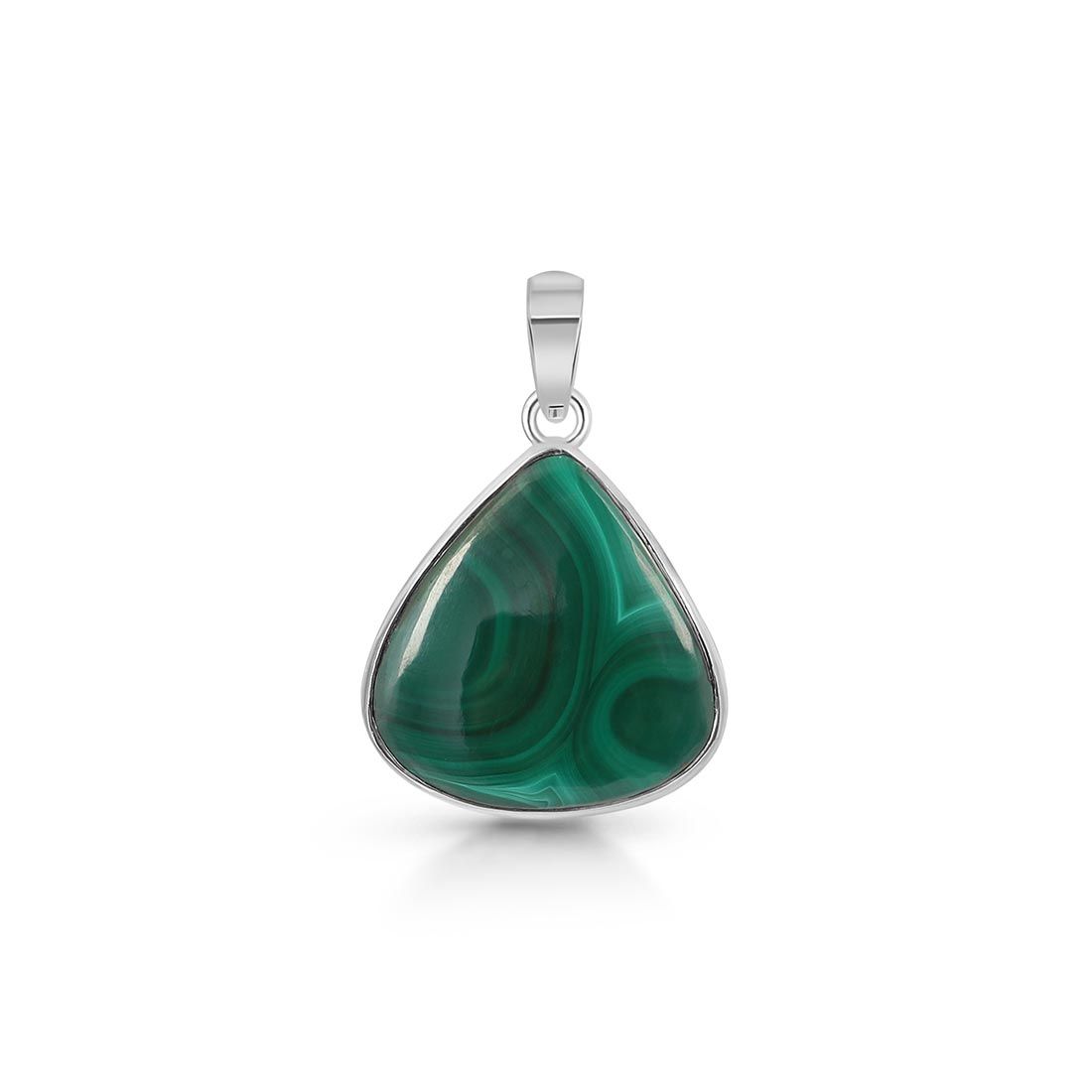 Premium Malachite Statement Pendant - Elegant 925 Sterling Silver Jewelry