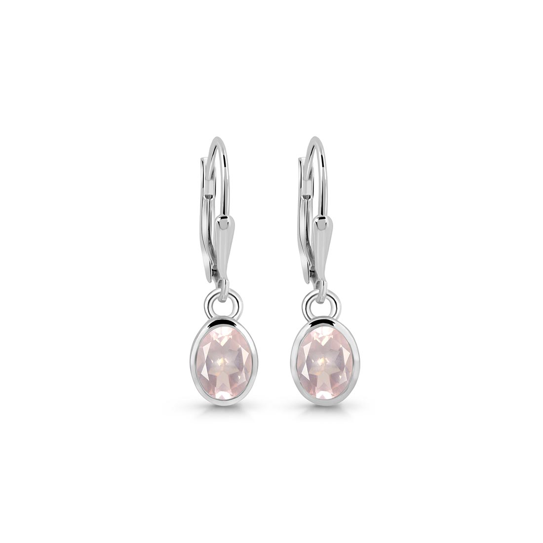 Premium Rose Quartz Leverback Earrings - Ultimate Elegance (RSQ-SE-1316)