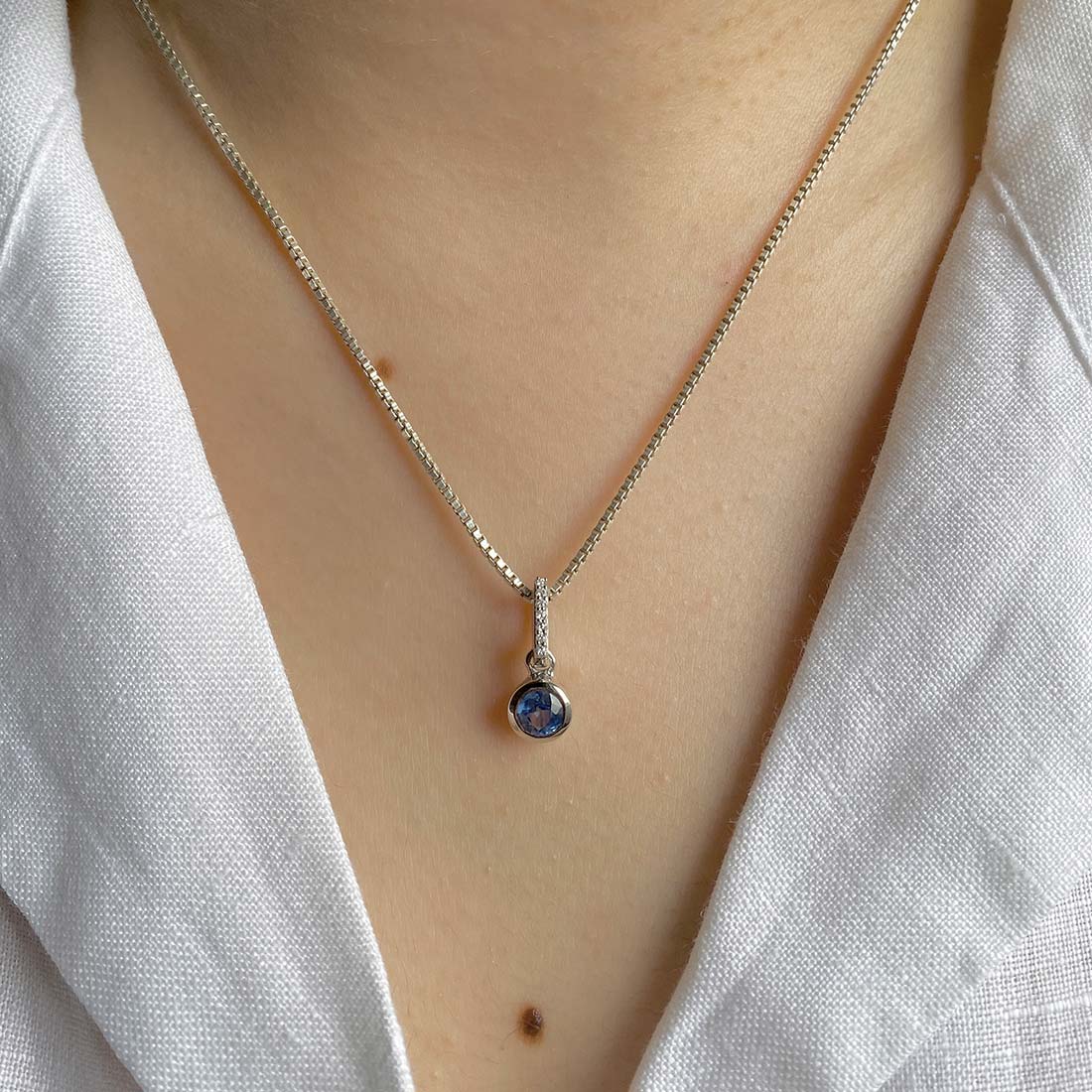 Premium Kyanite & White Topaz Pendant - Ultimate Elegance