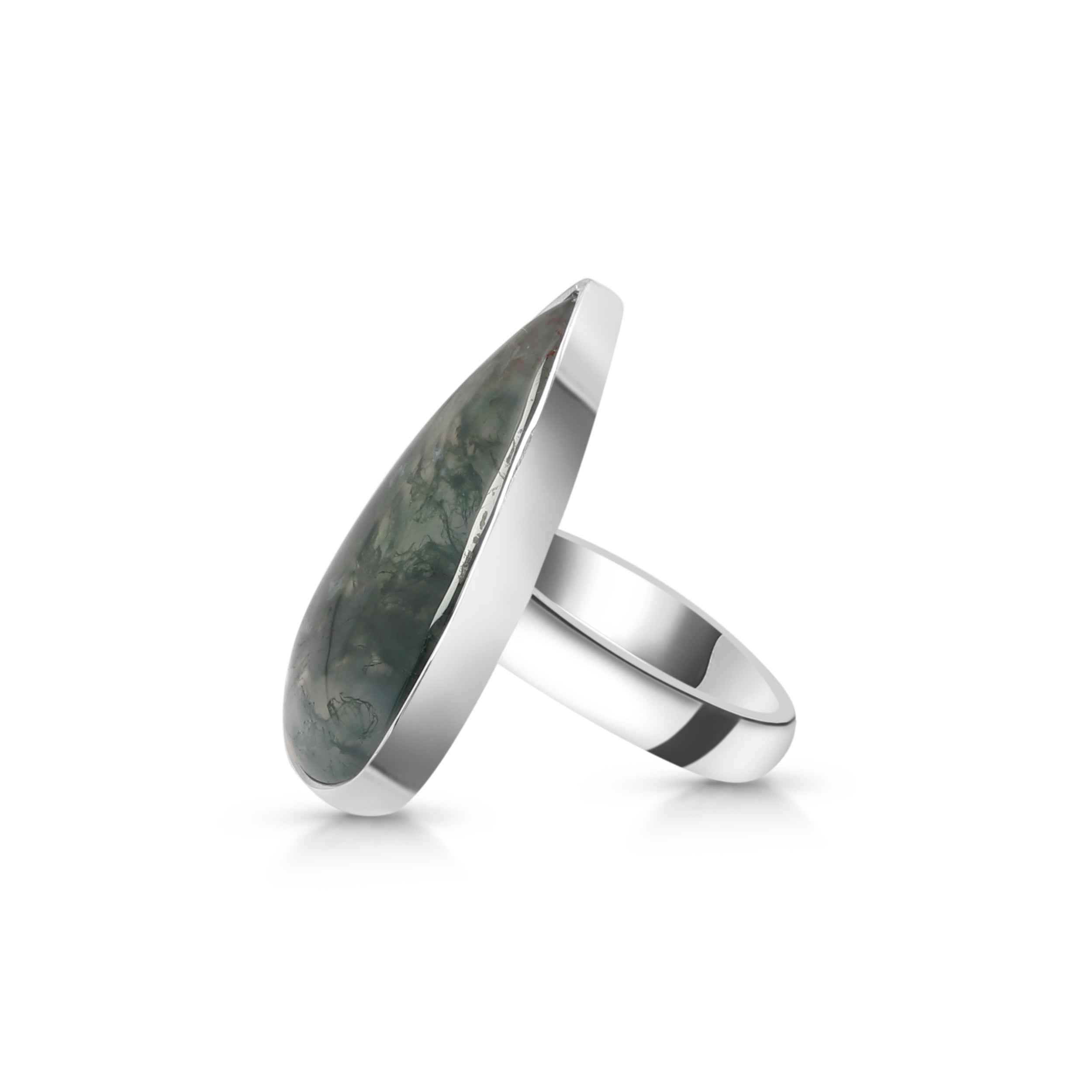 Premium Moss Agate Adjustable Ring - MOA-R-9