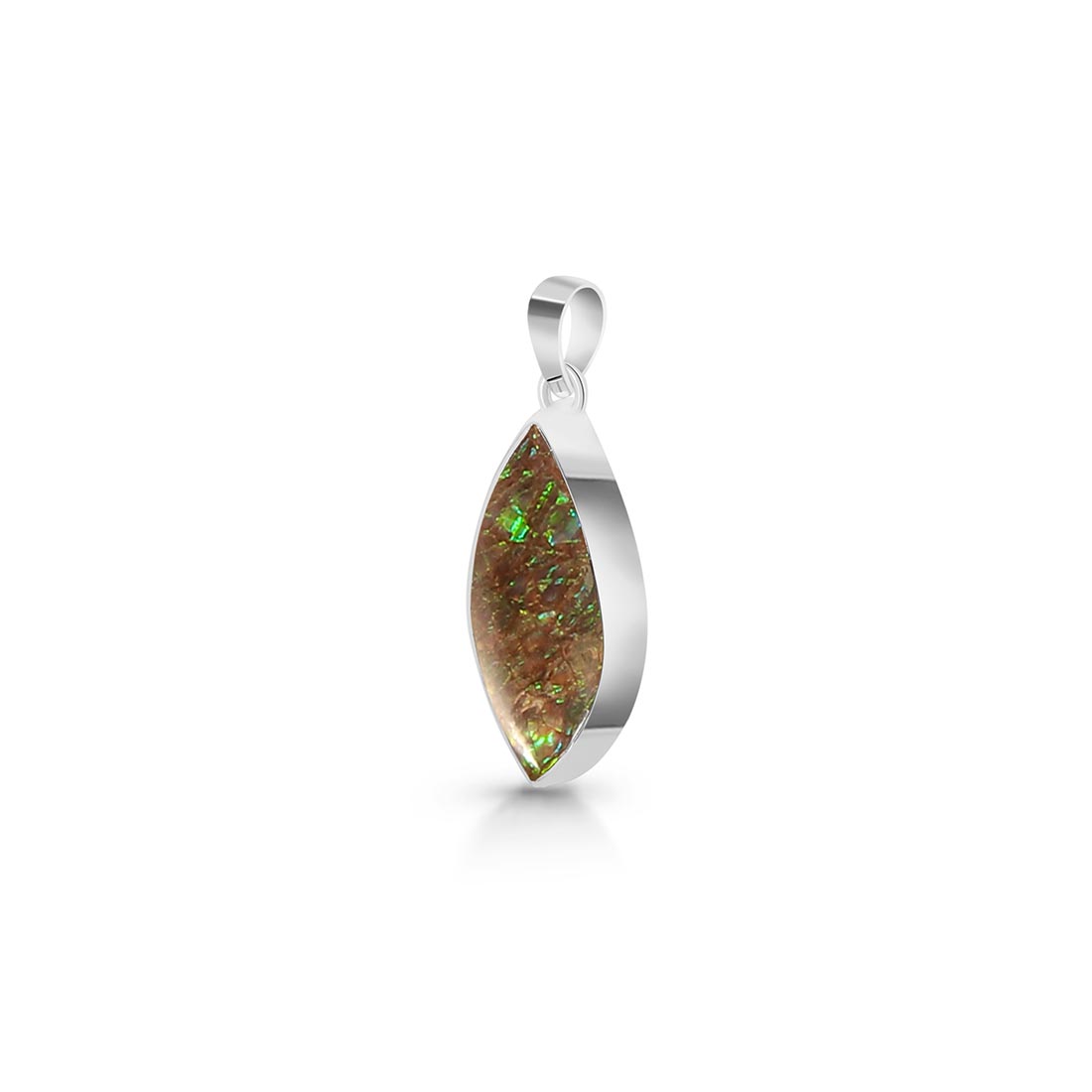 Premium Ammolite Pendant - Elegant Statement Jewelry (AML-P-23)